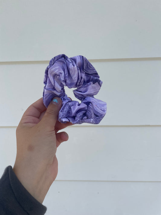 Purple Marble Scrunchie